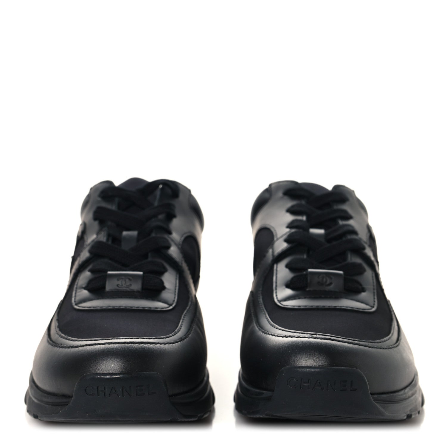 Chanel Calfskin Lambskin CC Uniform Sneakers Black 41 Black 3 of 10
