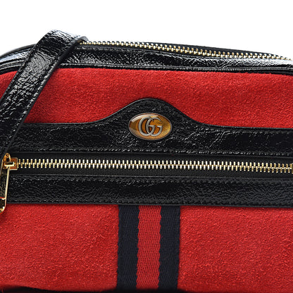 Gucci Suede Patent Web Mini Ophidia Shoulder Bag Red 11 of 12