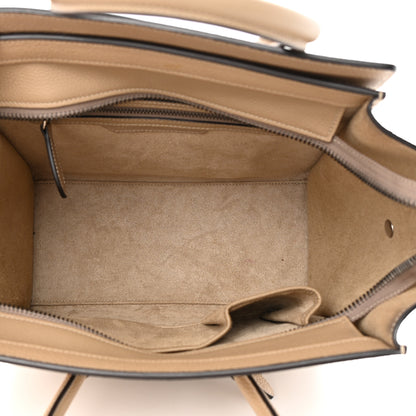 Celine Drummed Calfskin Micro Luggage Dune 5 of 14