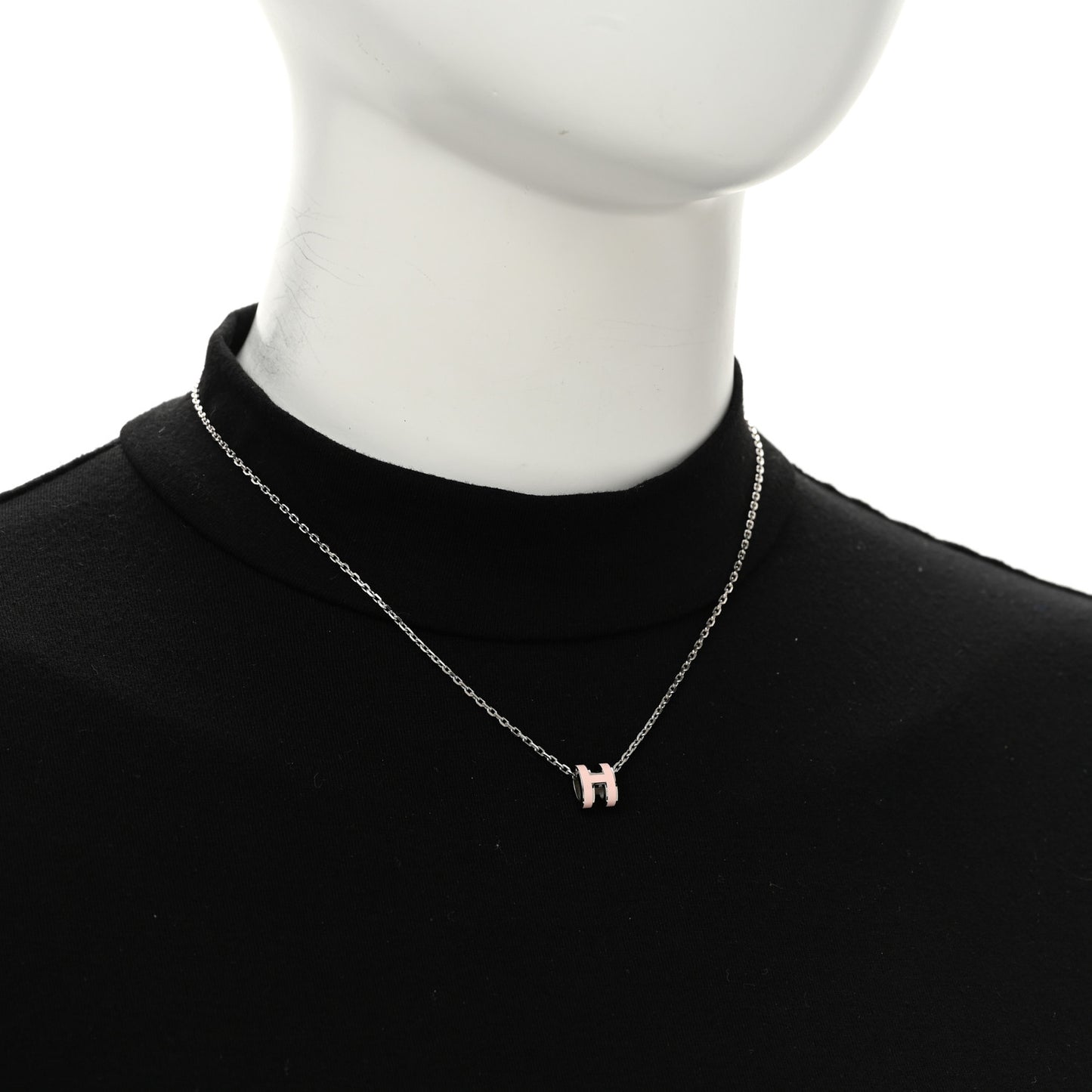 Palladium Mini Pop H Pendant Necklace Rose Dragee