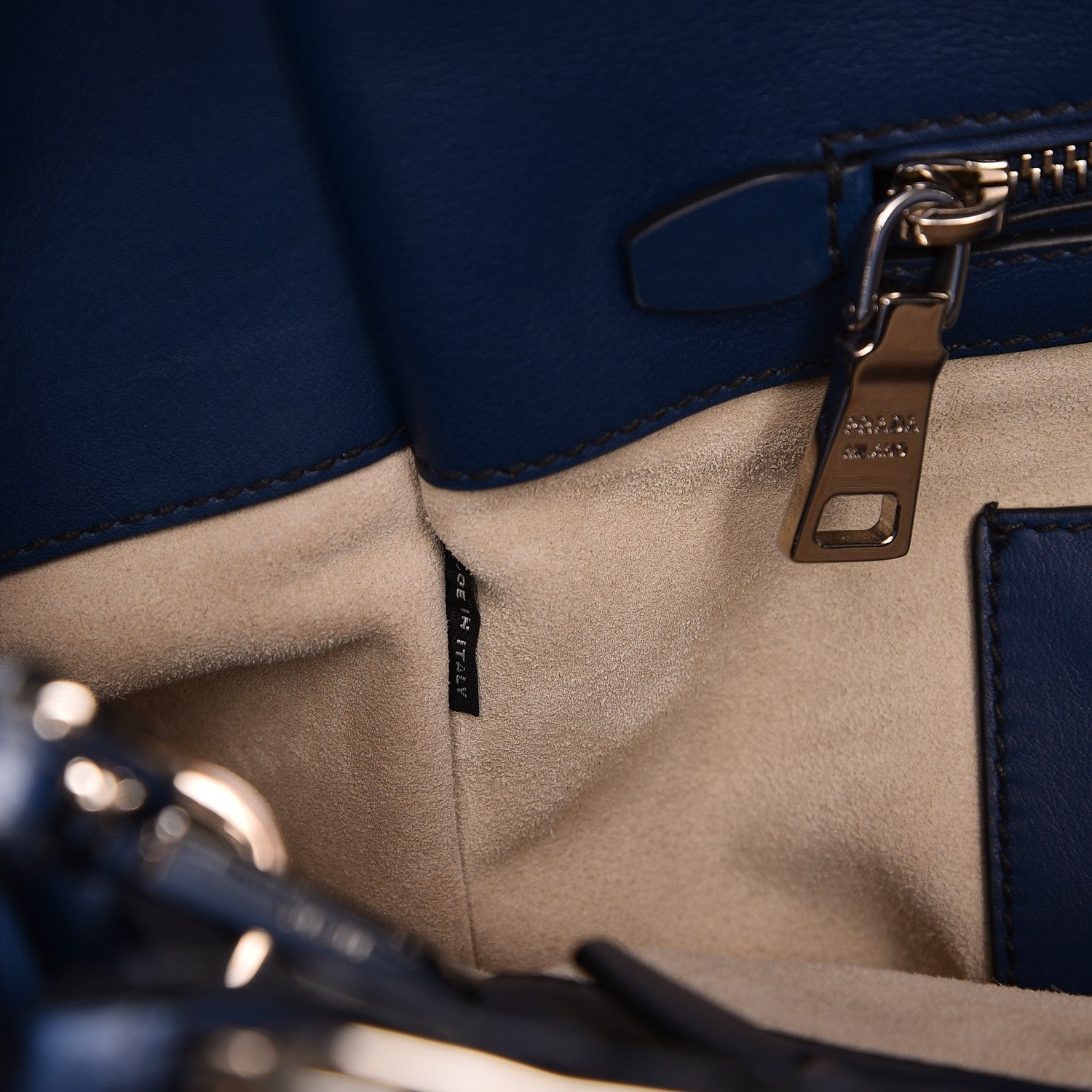 Prada City Calf Small Hand Stitched Galleria Double Zip Tote Bleuette 8 of 9