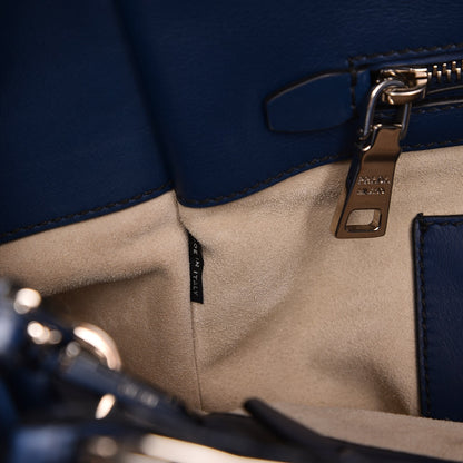 Prada City Calf Small Hand Stitched Galleria Double Zip Tote Bleuette 8 of 9