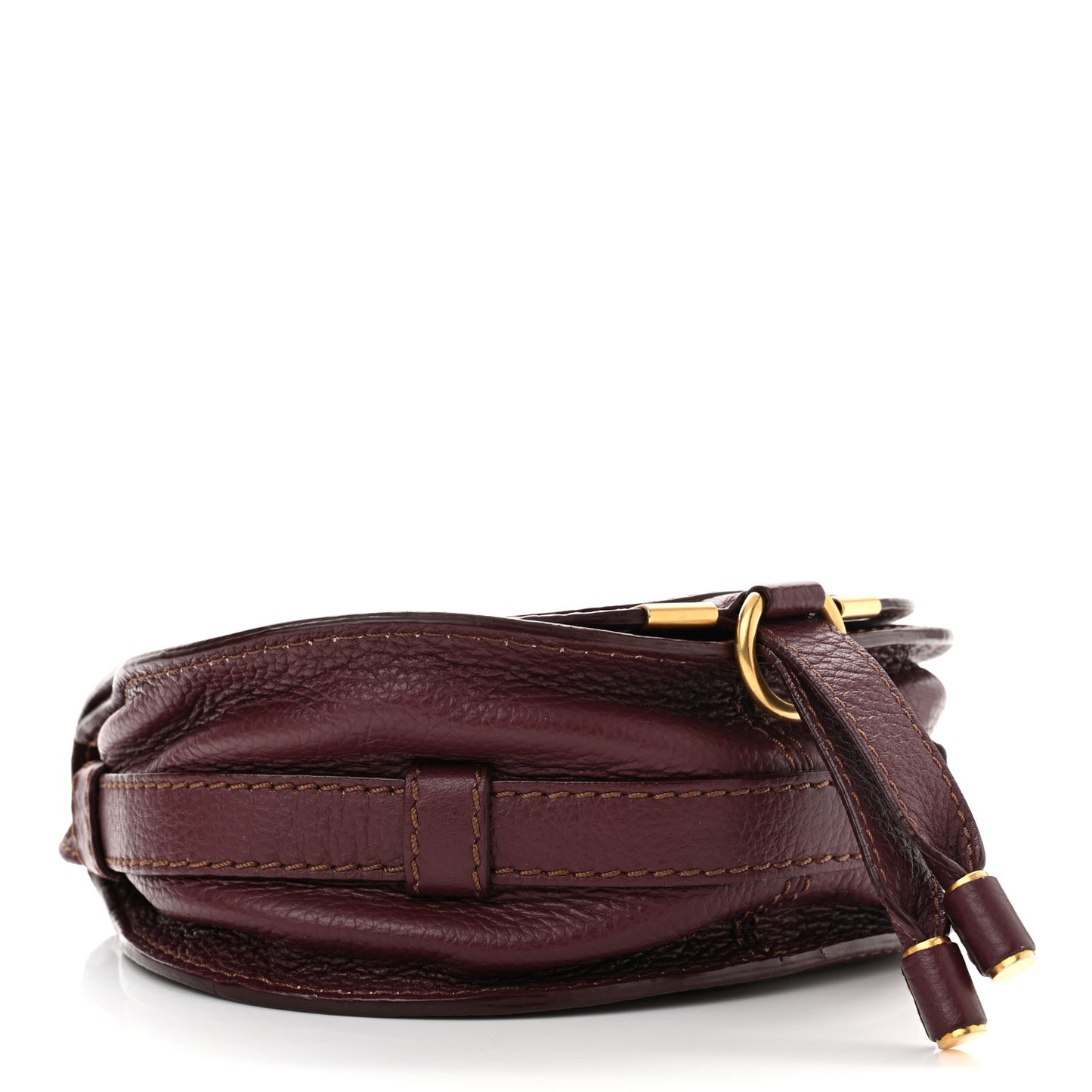 Grained Calfskin Mini Marcie Round Crossbody Bag Wild Purple
