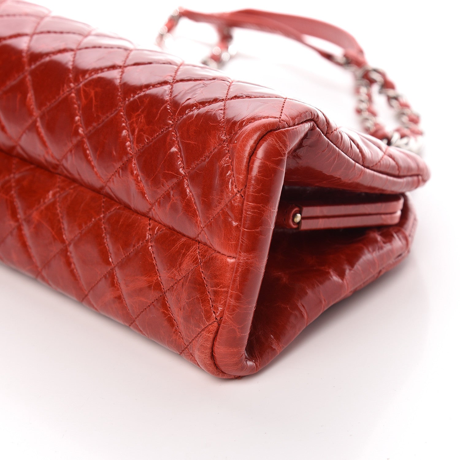 Chanel Glazed Calfskin Quilted Medium Just Mademoiselle Red 10 of 11