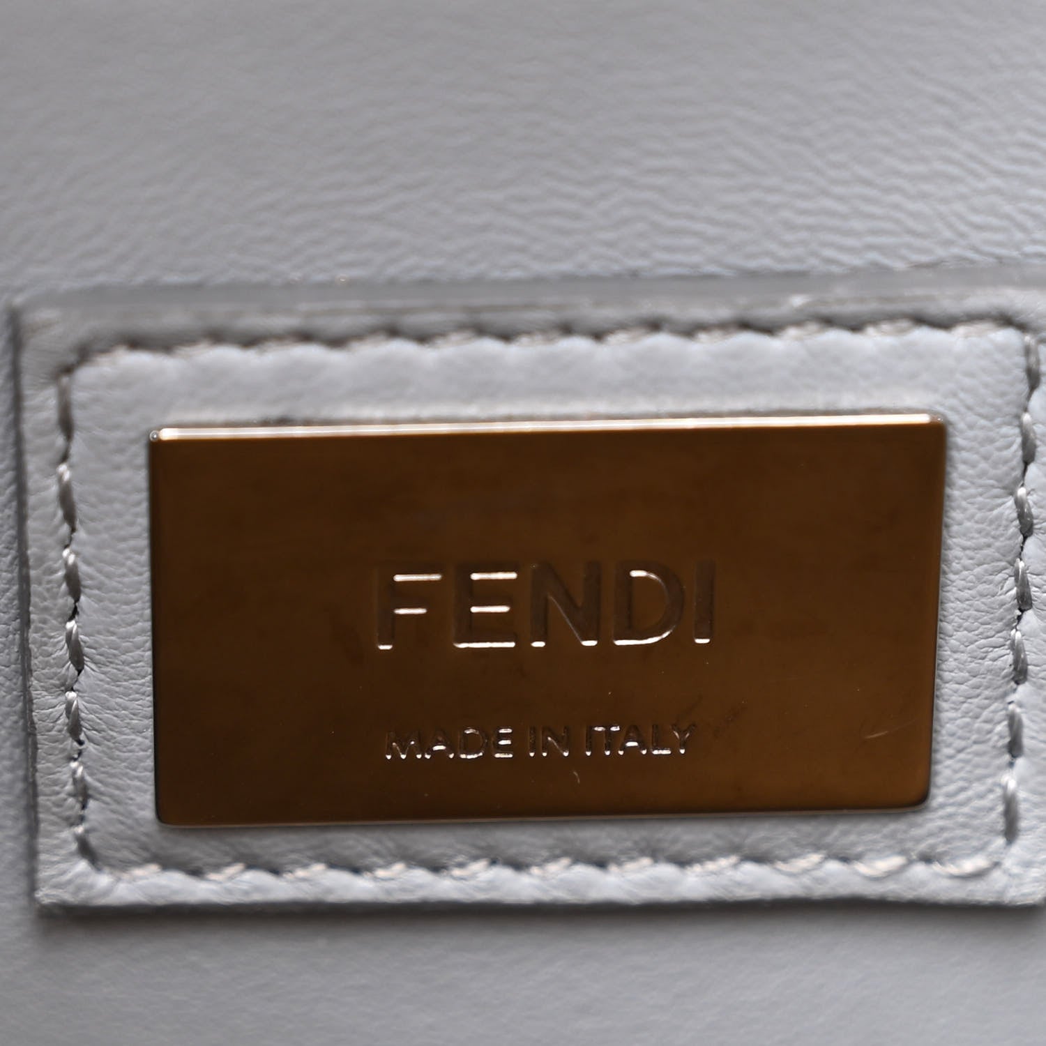 Fendi Vitello Seta Shiny Nappa Medium Peekaboo Iconic Satchel Cuoio Ardesia 7 of 12