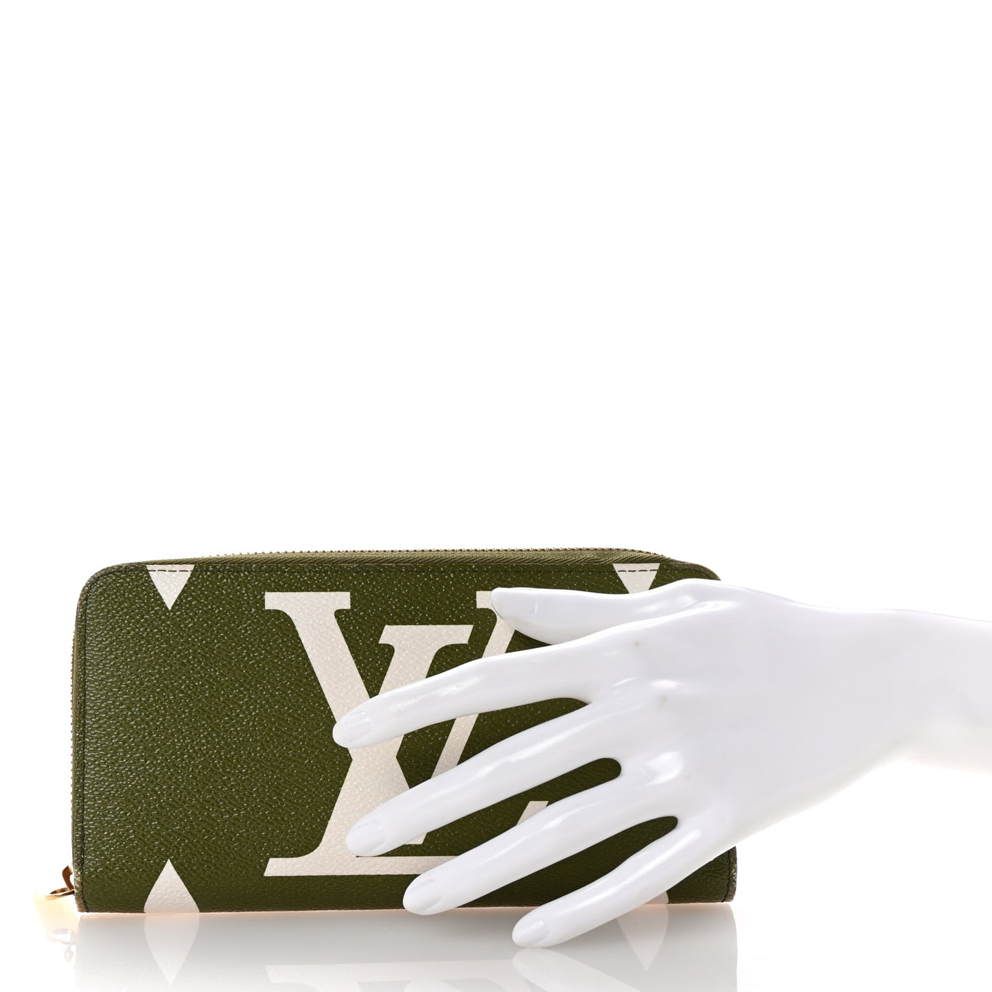 Monogram Giant Zippy Wallet Kaki White