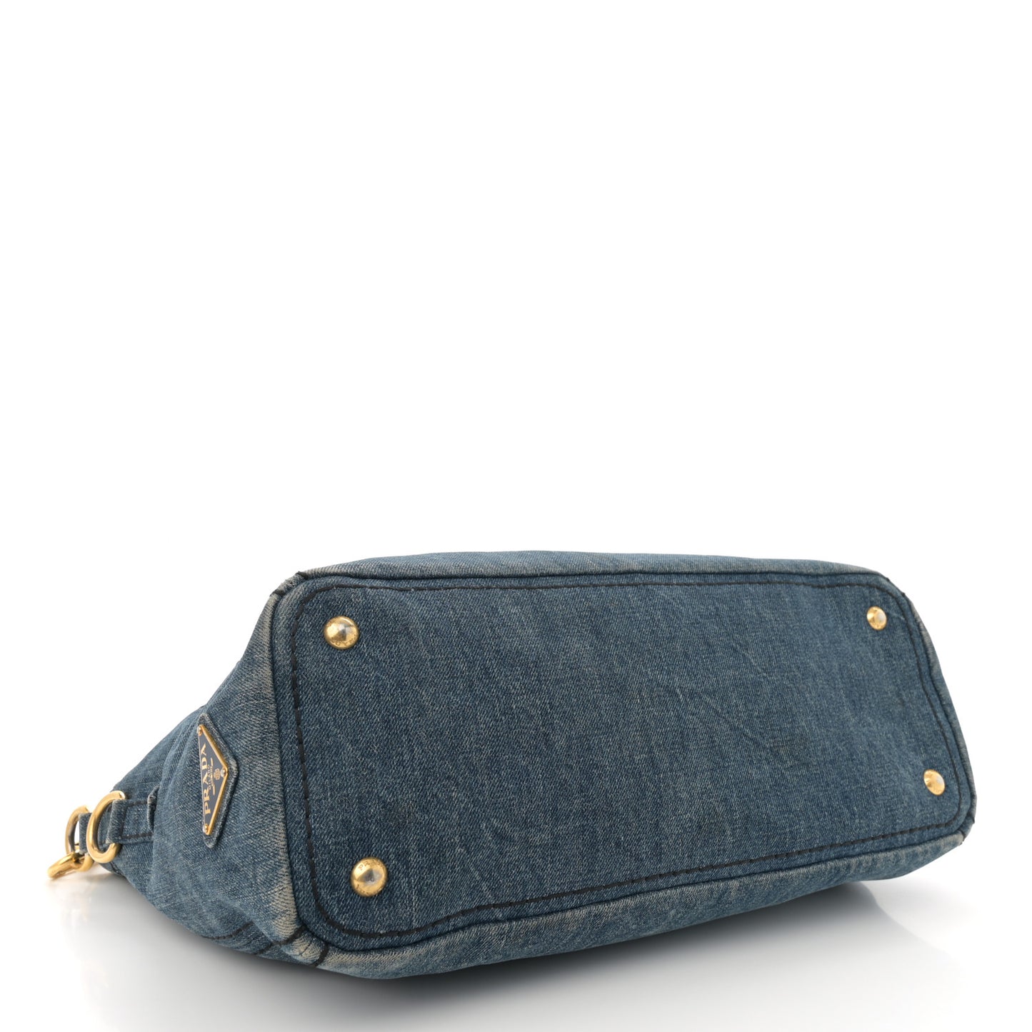 Denim Logo Shopping Tote Blue