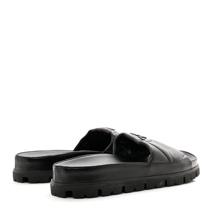 Prada Nappa Logo Quilted Slide Sandals 39 Black 4 of 8