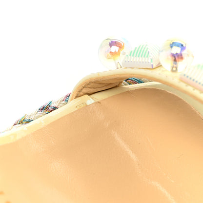 Christian Louboutin Glitter Luminor Cataclou 120 Platform Sandals 38 Off White 14 of 16