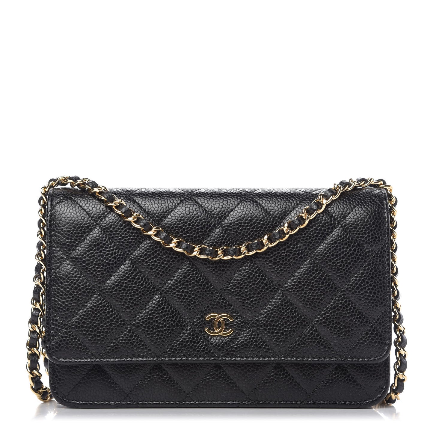 Caviar Quilted Wallet On Chain WOC Black