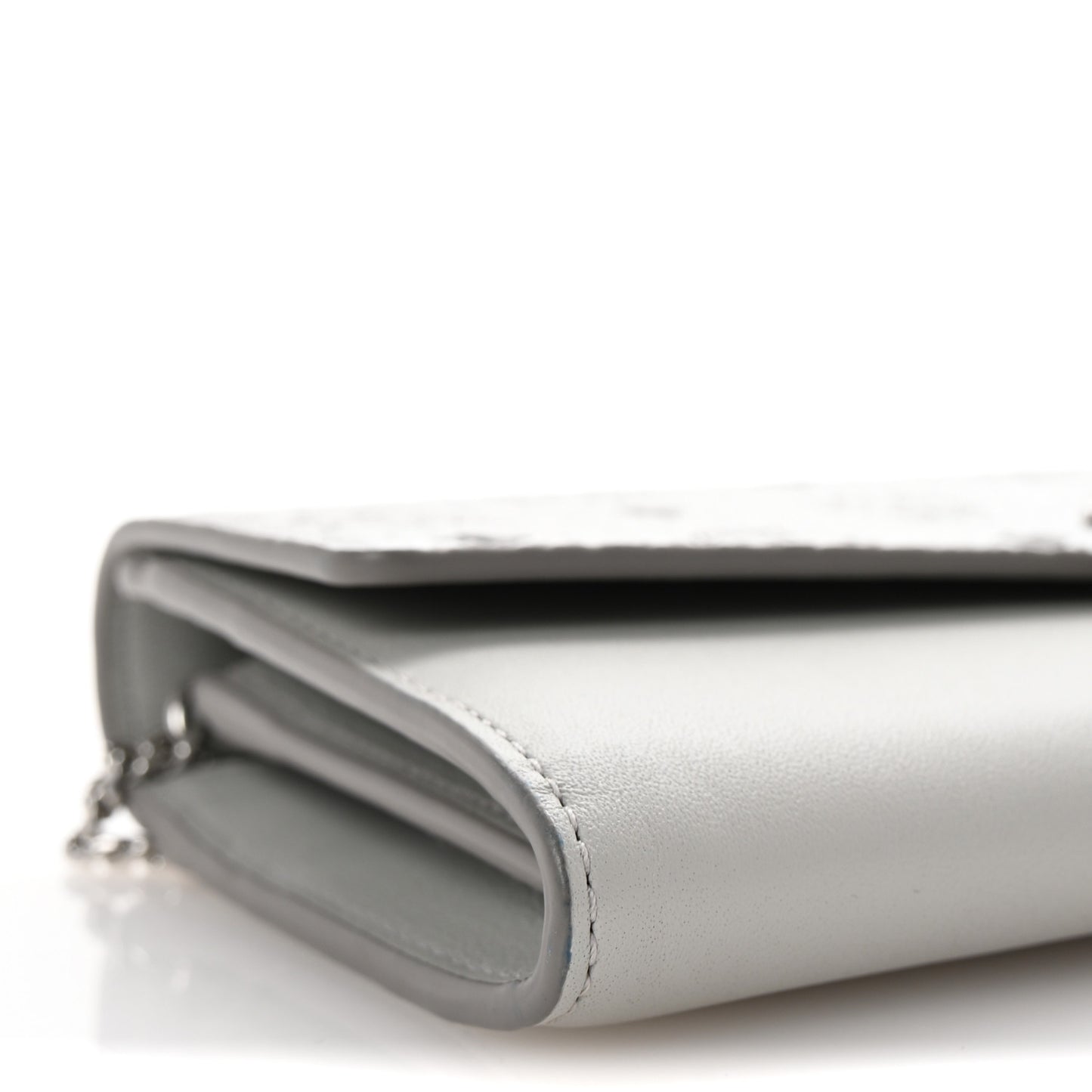 Visetos Calfskin Large Mena Crossbody Wallet On Chain Grey