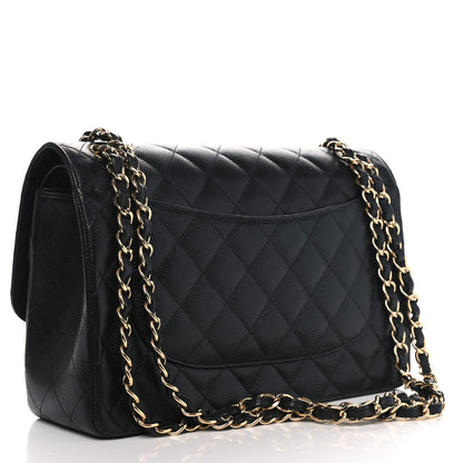 Chanel Caviar Quilted Jumbo Double Flap Black 2 of 11