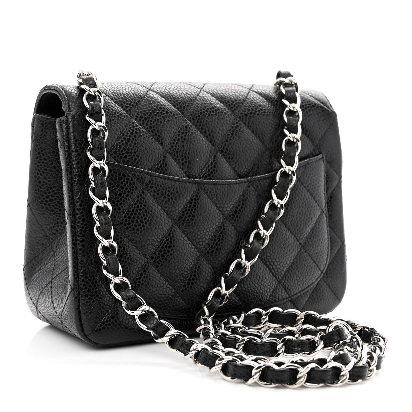 Caviar Quilted Mini Square Flap Black