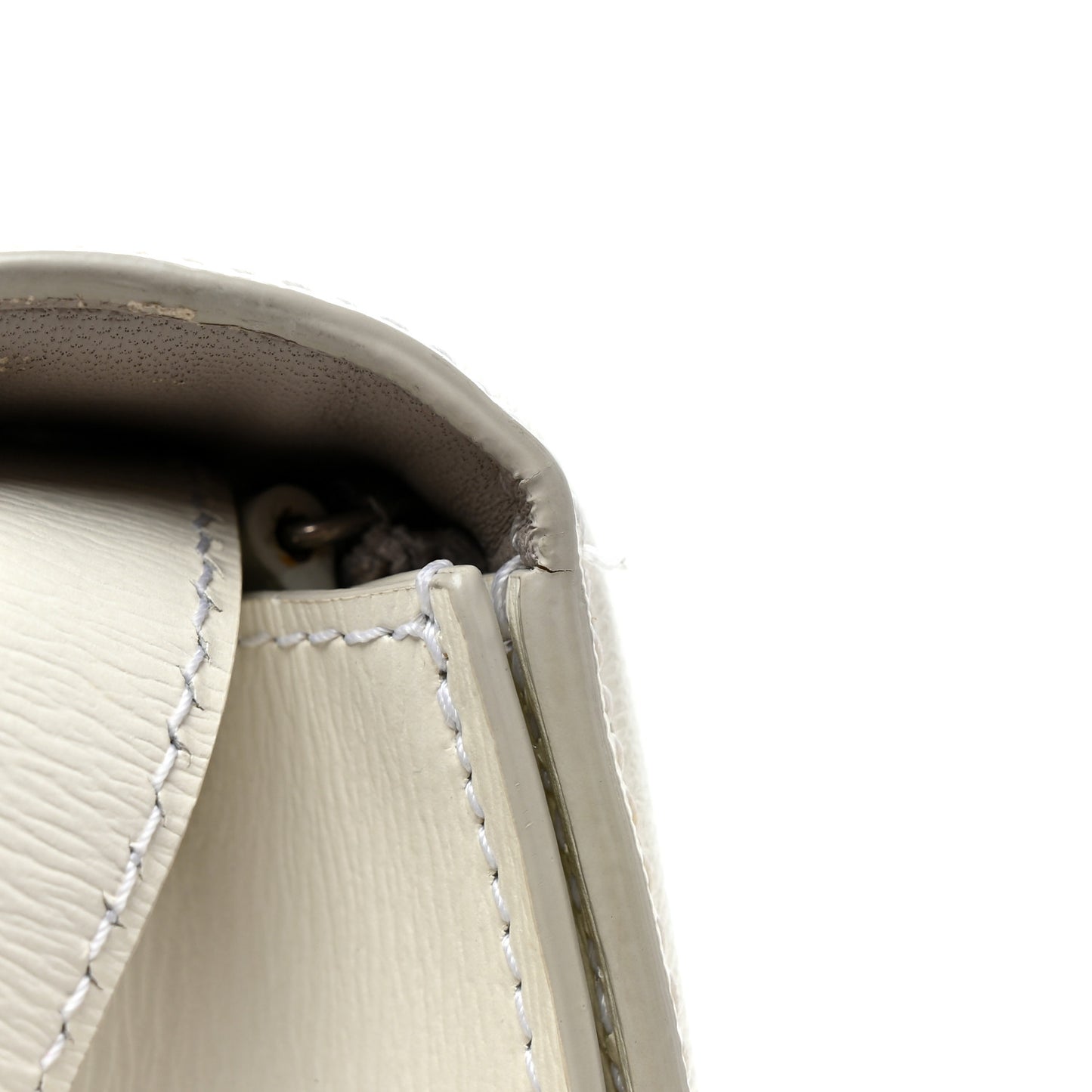 Liege Calfskin Medium Classic Box Flap Bag White