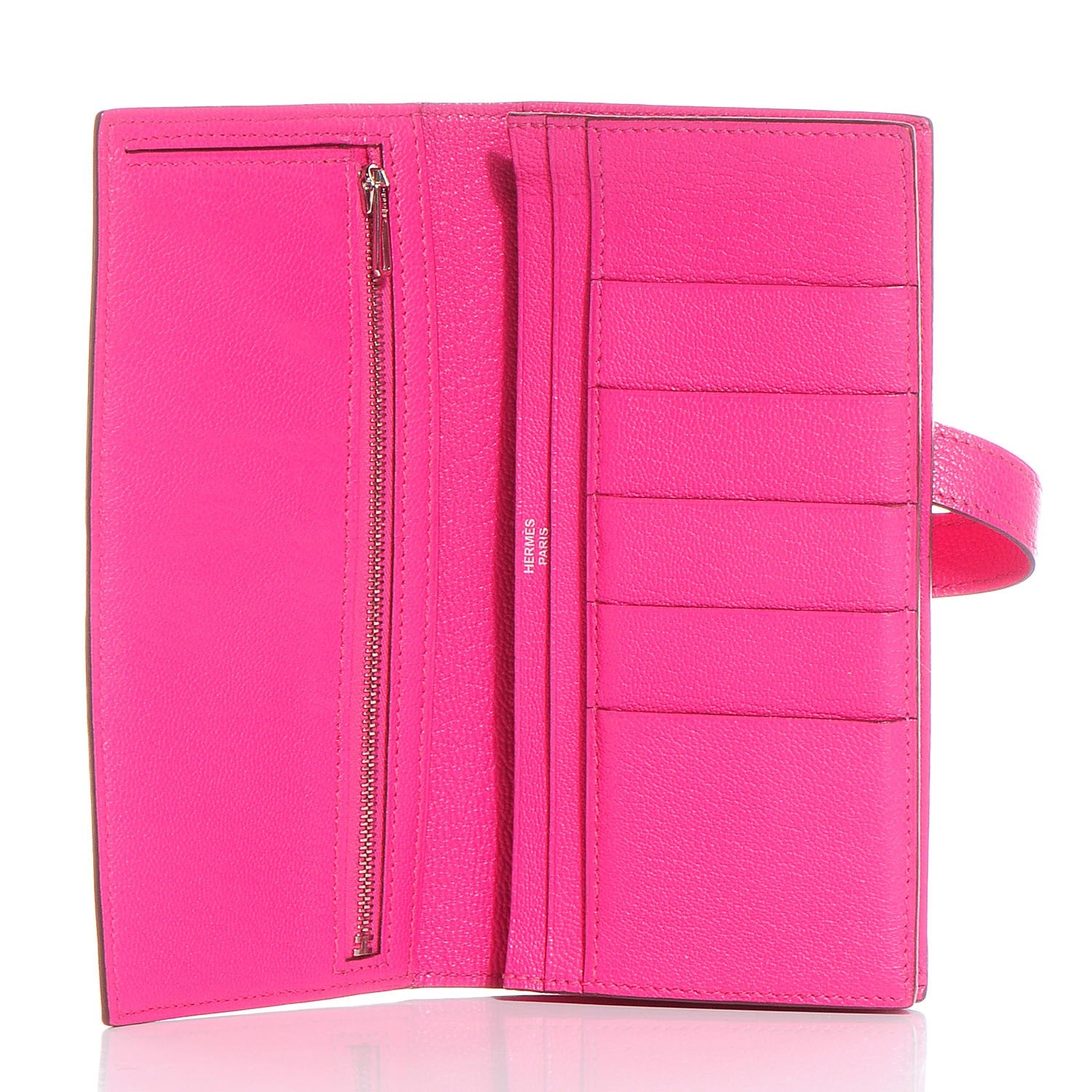 Hermes Chevre Mysore Bearn Gusset Wallet Rose Tyrien 4 of 8