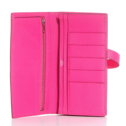 Hermes Chevre Mysore Bearn Gusset Wallet Rose Tyrien 4 of 8