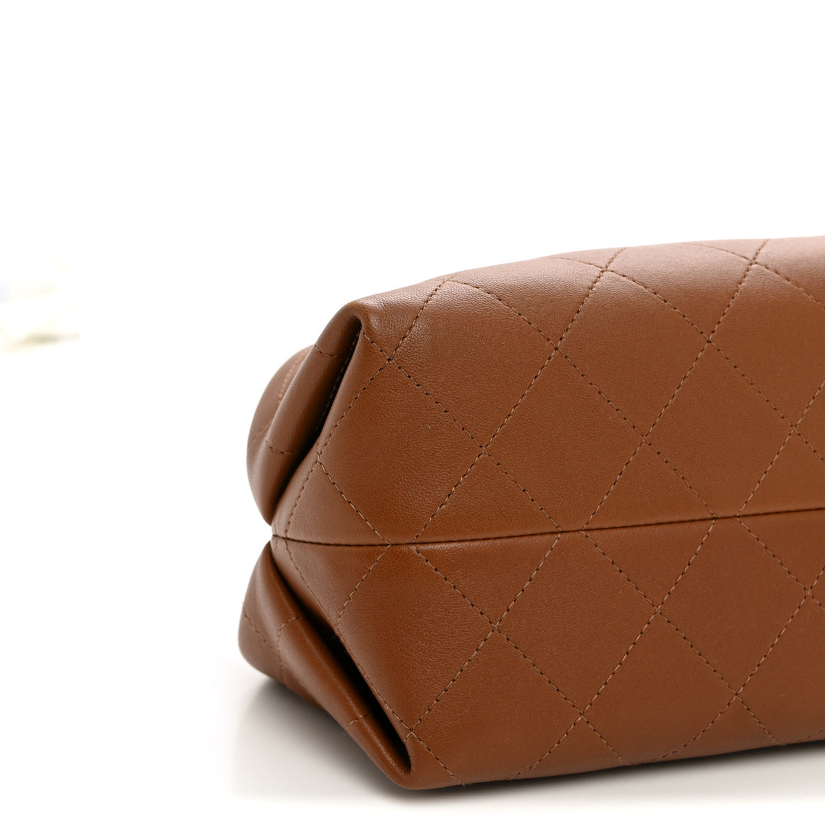 Chanel Lambskin Stitched Clutch With Chain Brown 9 of 10