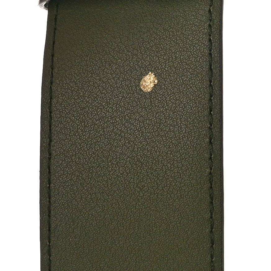 Azalea Calfskin Enamel Monochrome Double G 40mm Belt 75 30 Military Wood