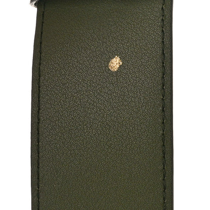 Gucci Azalea Calfskin Enamel Monochrome Double G 40mm Belt 75 30 Military Wood 5 of 5