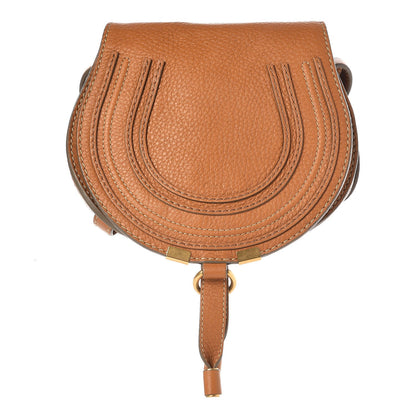 Chloe Calfskin Mini Marcie Round Crossbody Bag Brown Sugar 1 of 9