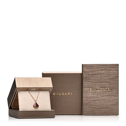 Bulgari 18K Rose Gold Diamond Carnelian Divas' Dream Pendant Necklace 5 of 5