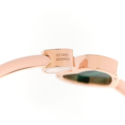 Chopard 18K Rose Gold Diamond Malachite Happy Hearts Bangle Bracelet 5 of 6