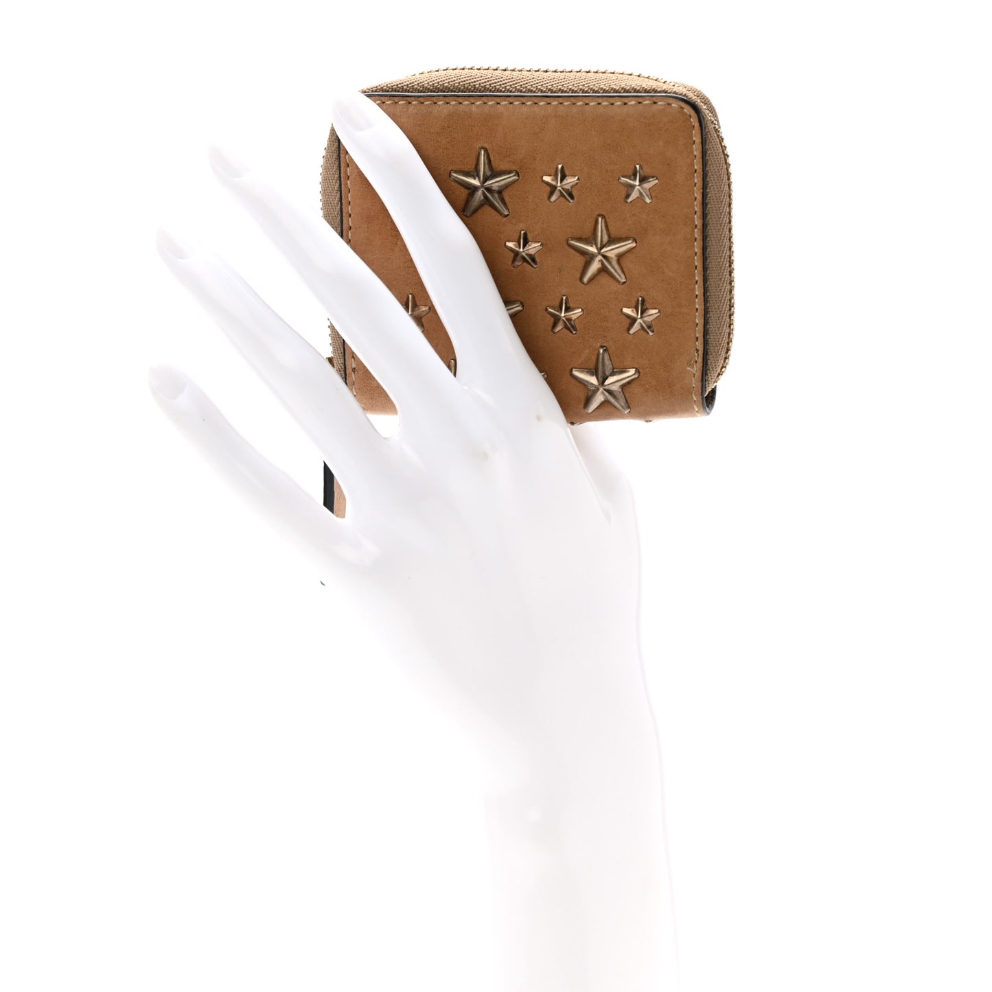 Calfskin Filipa Star Compact Zip Around Wallet Antelope Antique