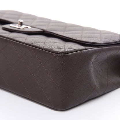 Chanel Caviar Quilted Jumbo Single Flap Dark Brown 9 of 11