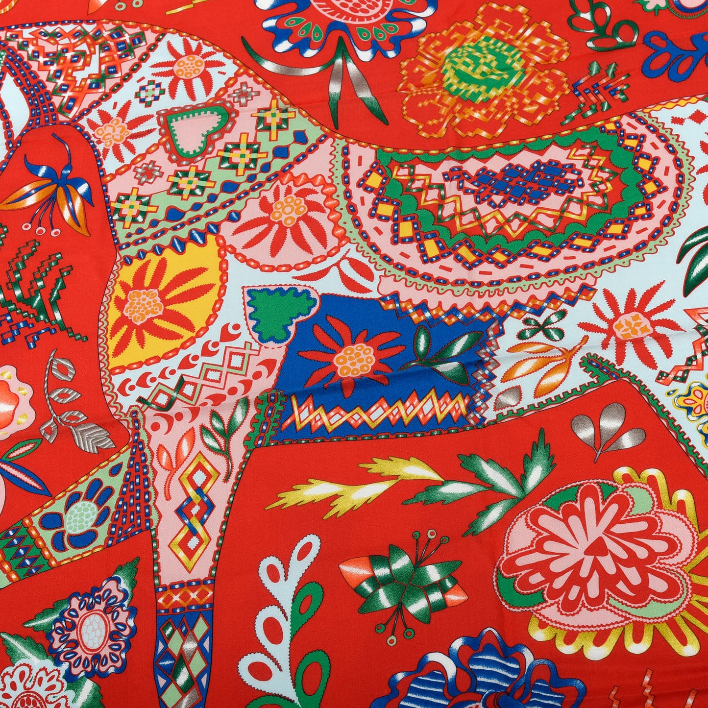 Cashmere Silk En Attendant Ulysse Shawl 140 Rouge Vert Multicolore