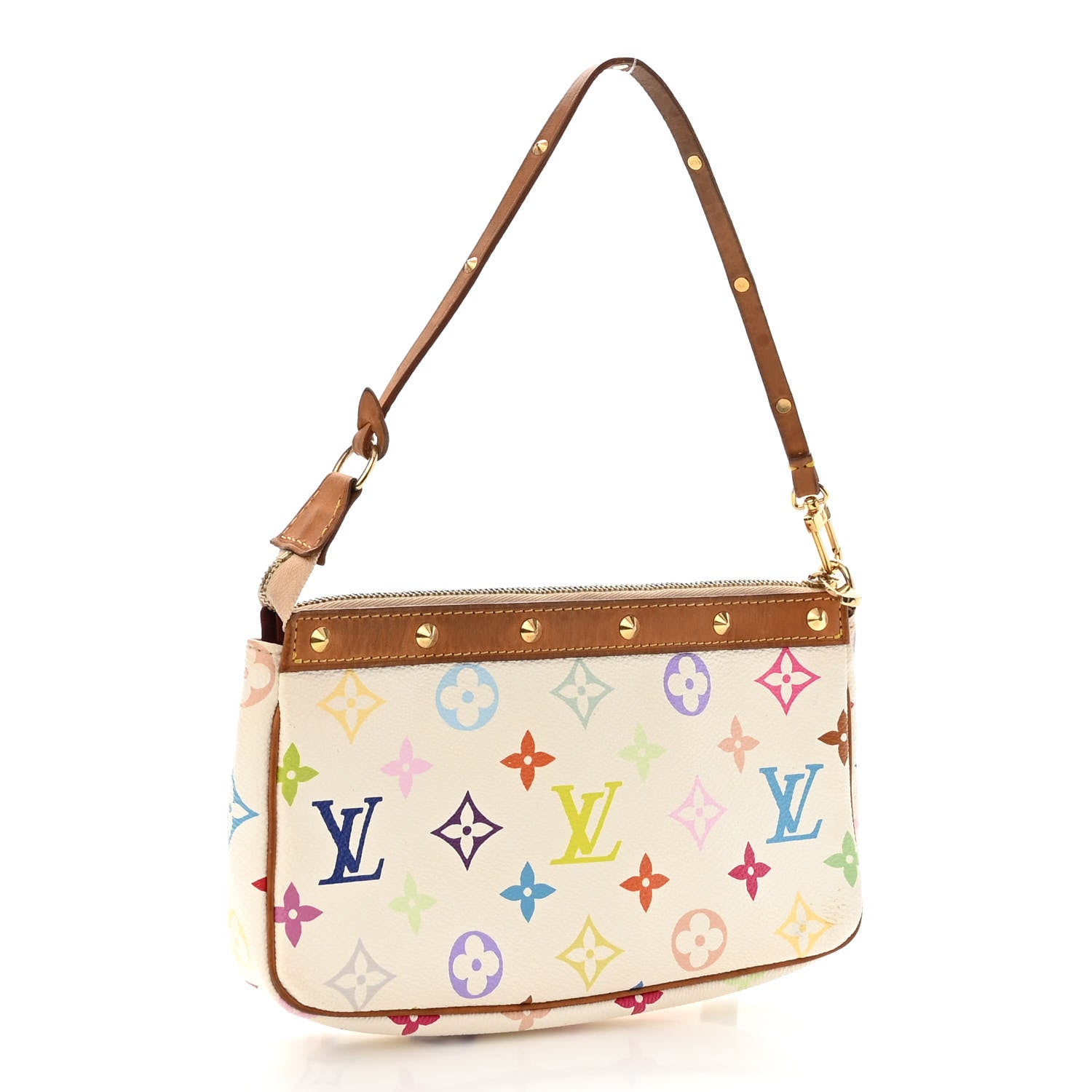 Louis Vuitton Monogram Multicolor Pochette Accessories White 3 of 10