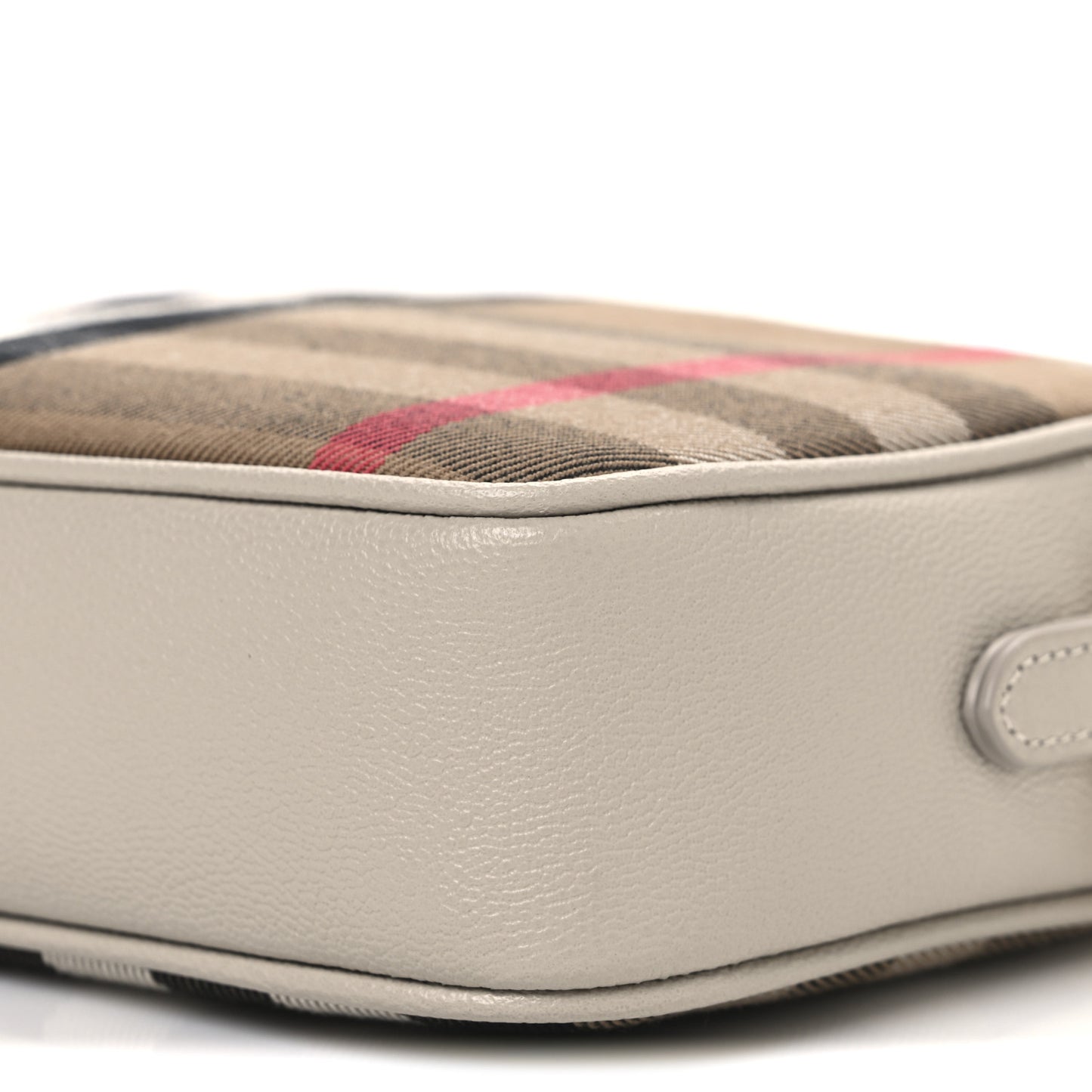 Calfskin House Check Small Camera Bag Limestone