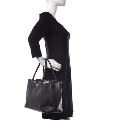 Chanel Calfskin Cerf Executive Shopper Tote Black 3 of 12