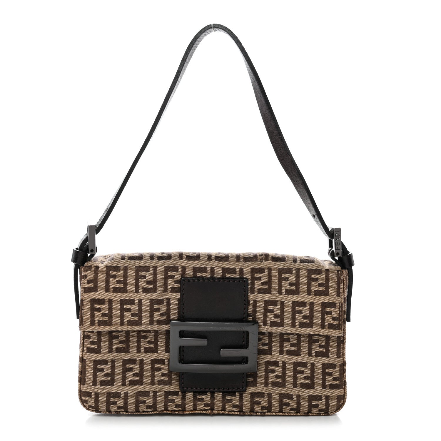 Fendi Zucchino Mini Baguette Mogano Panna Bruciato 1 of 9