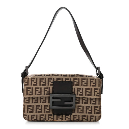 Fendi Zucchino Mini Baguette Mogano Panna Bruciato 1 of 9