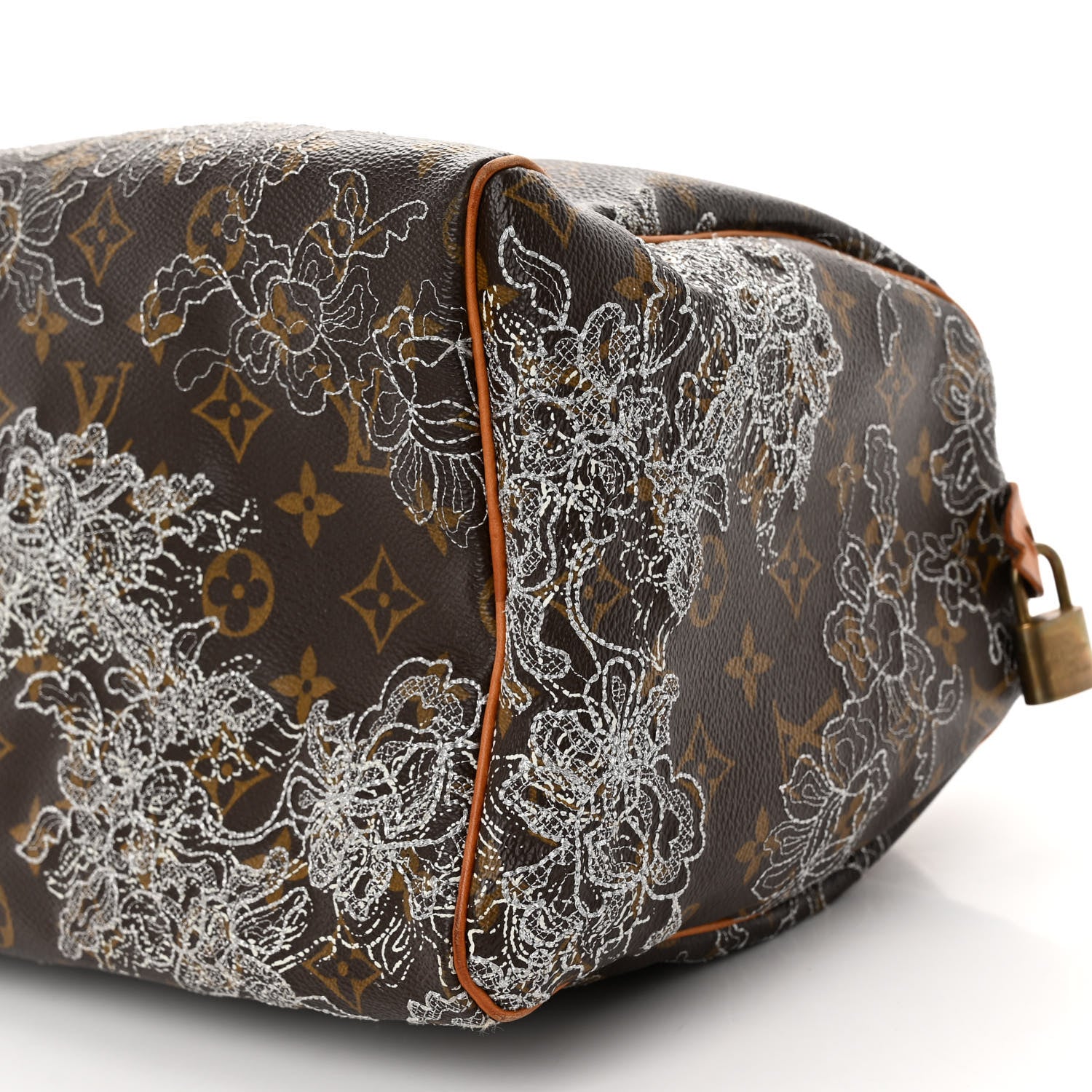 Louis Vuitton Monogram Dentelle Speedy 30 Silver 9 of 9
