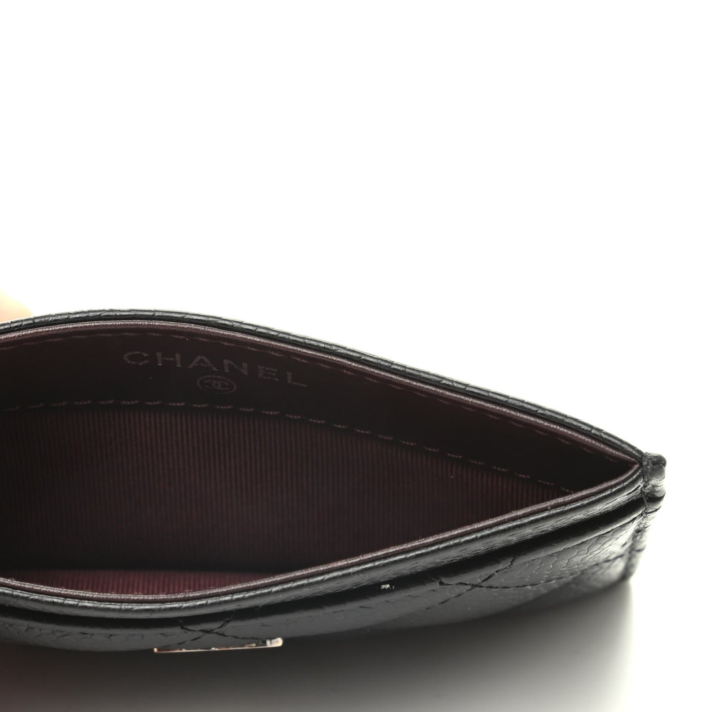 Caviar Quilted Card Holder Black