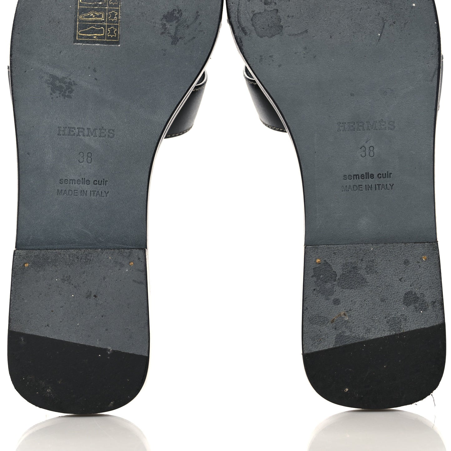 Box Calfskin Oran Sandals 38 Black