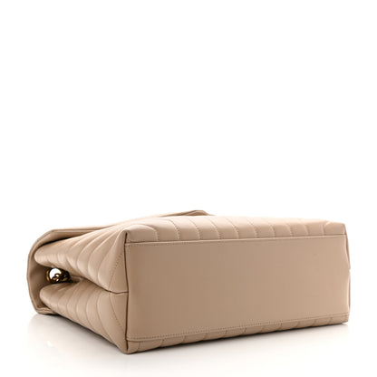 Saint Laurent Calfskin Y Quilted Monogram Medium Loulou Chain Satchel Dark Beige 4 of 12
