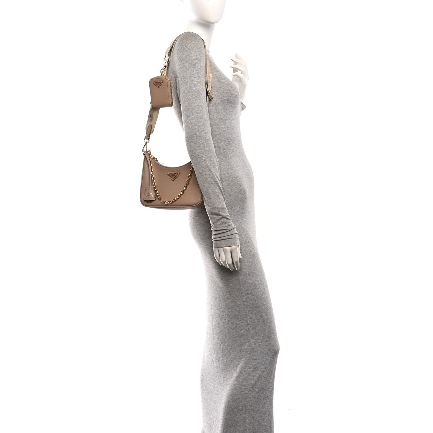 Saffiano Lux Re-Edition 2005 Shoulder Bag Cammeo