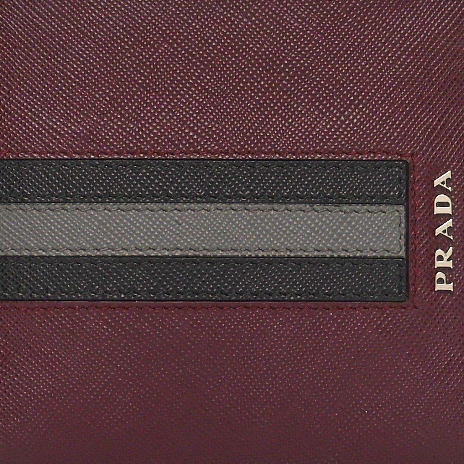 Prada Saffiano Tri-Color Bi-Fold Wallet Granato 9 of 10