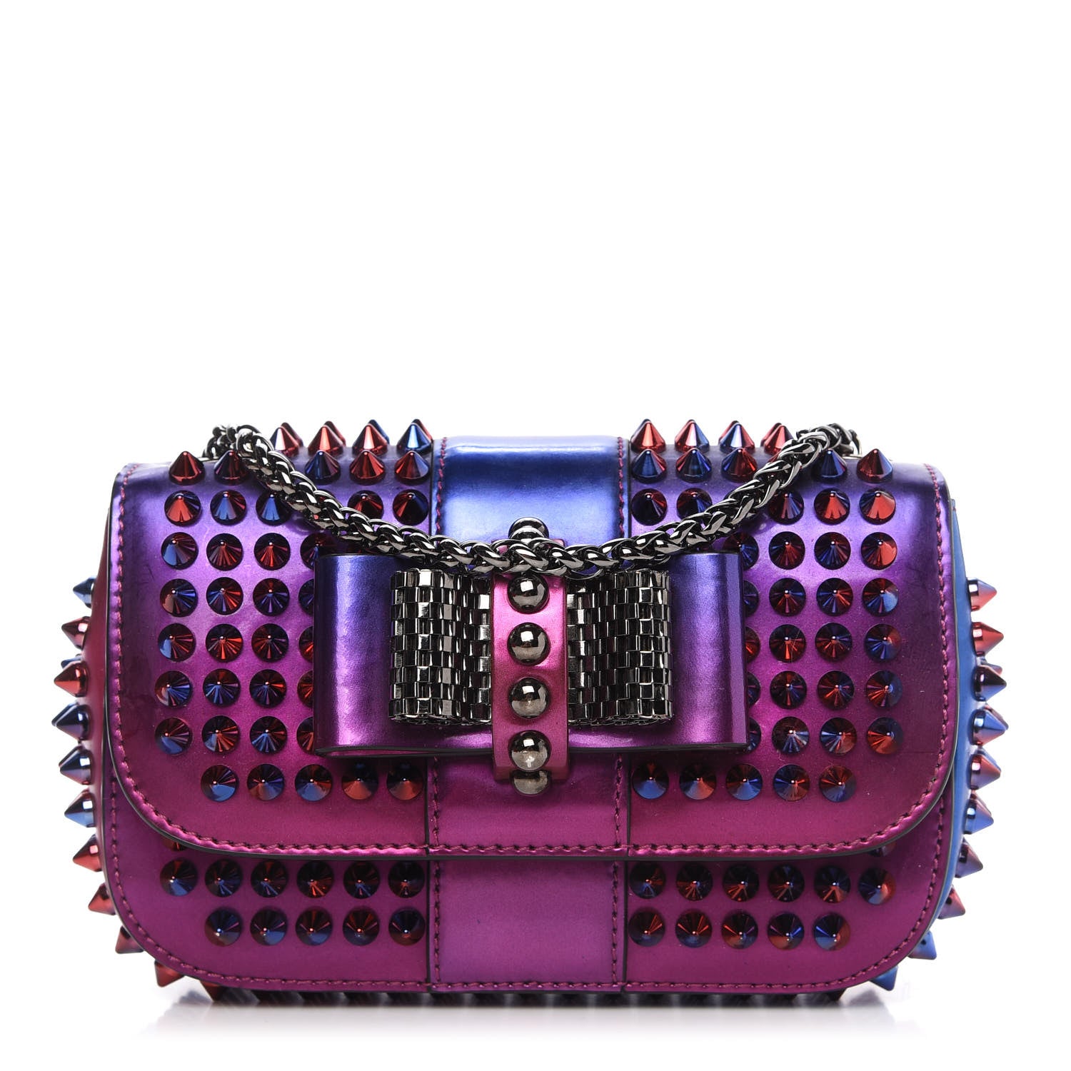 Christian Louboutin Patent Scarabe Spikes Sweety Charity Crossbody Bag Rose Digitale 1 of 9