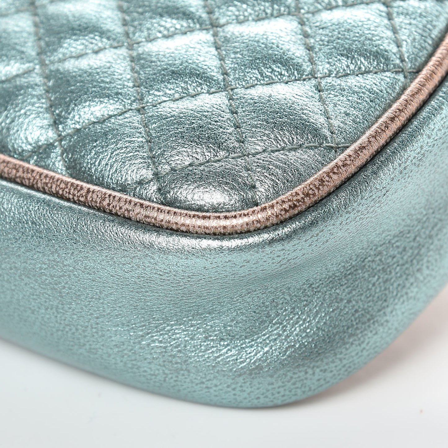 Laminated Nappa Trapuntata Mini Zumi Dome Shoulder Bag Rosa Lago Rame