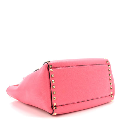 Valentino Garavani Vitello Small Rockstud Tote Fuxia Fluo 4 of 9