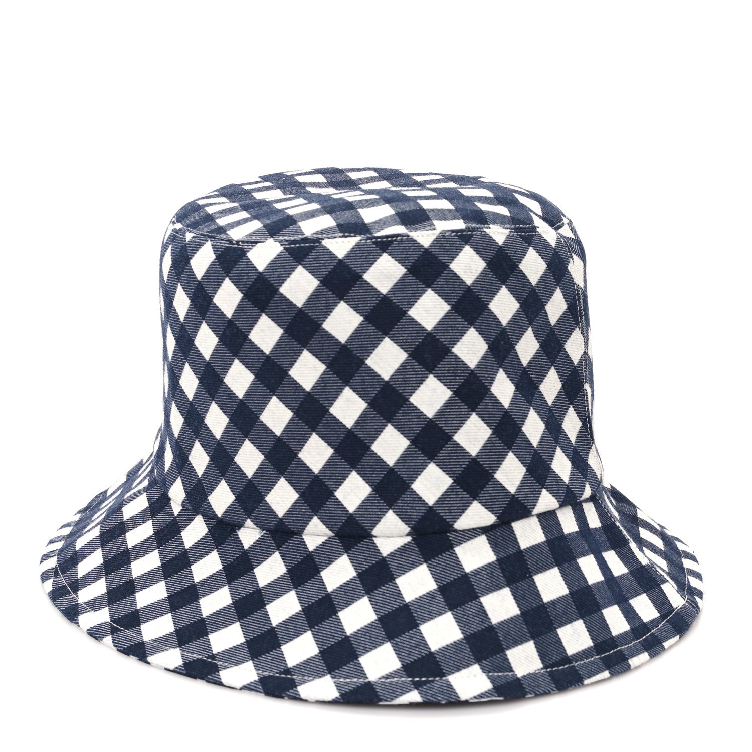 Christian Dior Gingham Reversible Teddy-D Brim Bucket Hat 57 Black White 1 of 14