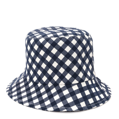 Christian Dior Gingham Reversible Teddy-D Brim Bucket Hat 57 Black White 1 of 14