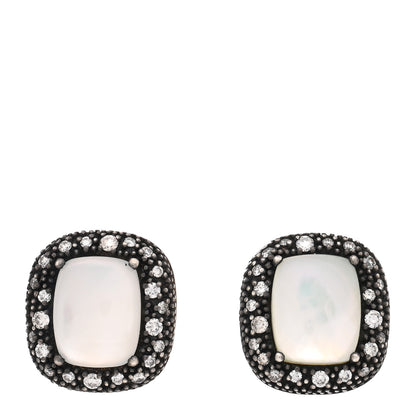 David Yurman Sterling Silver Diamond Moon Quartz Midnight Melange Earrings 1 of 4