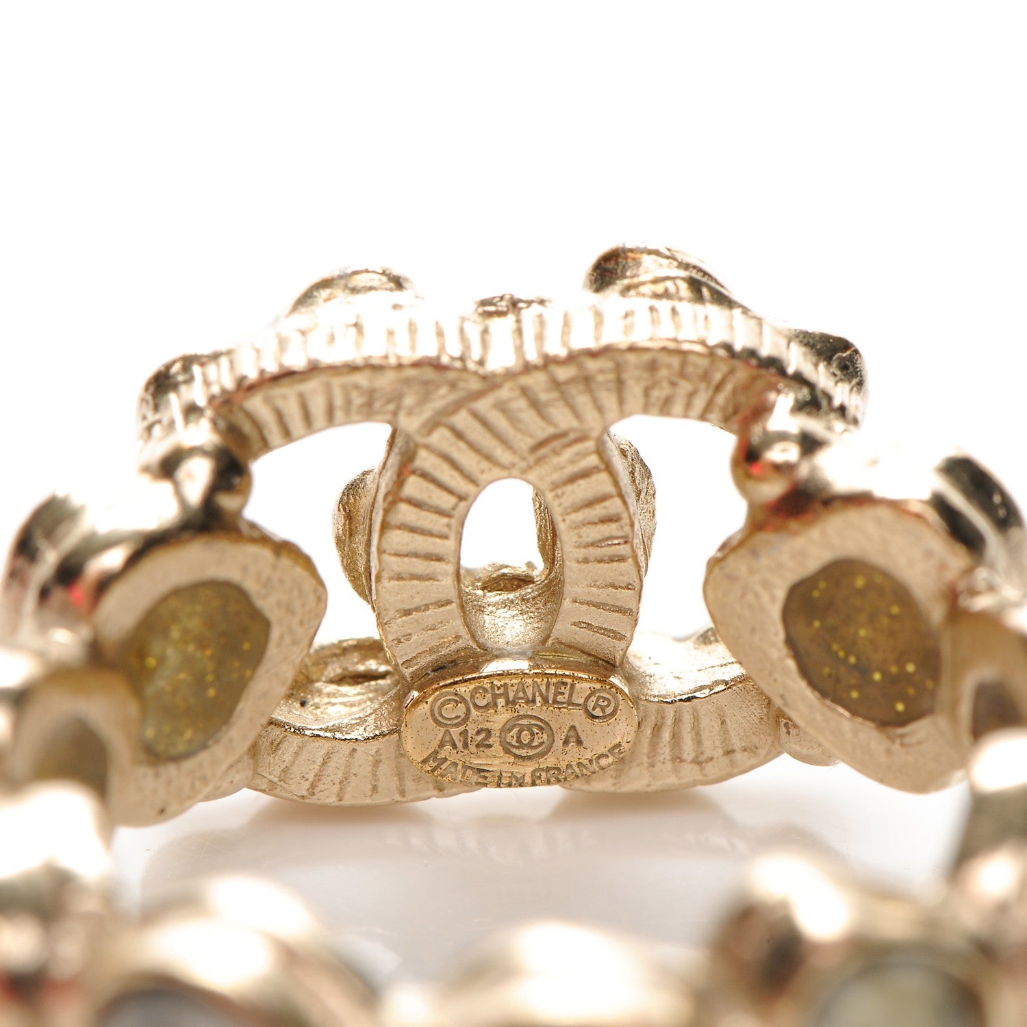 Chanel Crystal CC Ring 6 Gold 5 of 6