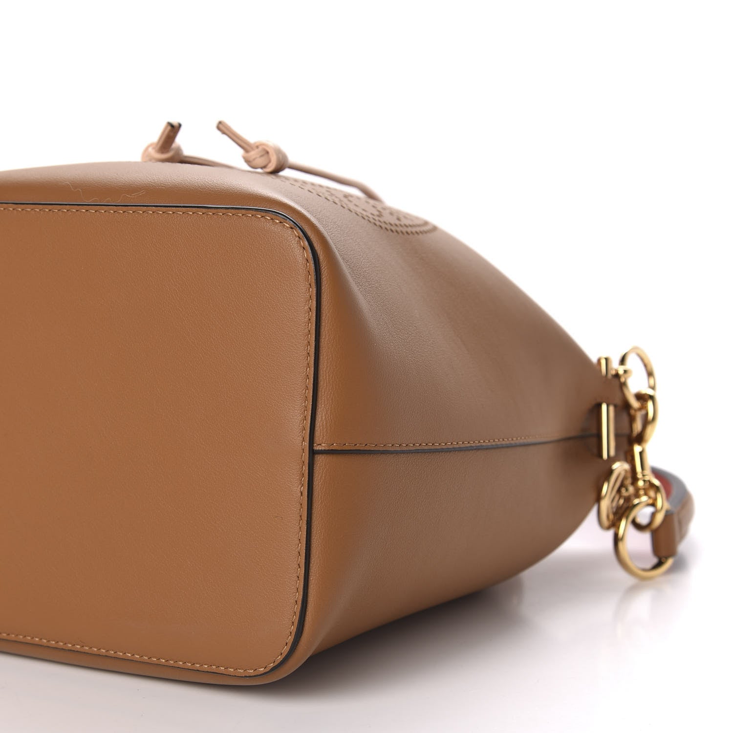 Fendi Vitello Grace F is Fendi Stamp Patch Perforated Small Mon Tresor Bucket Bag Nocciola 7 of 8