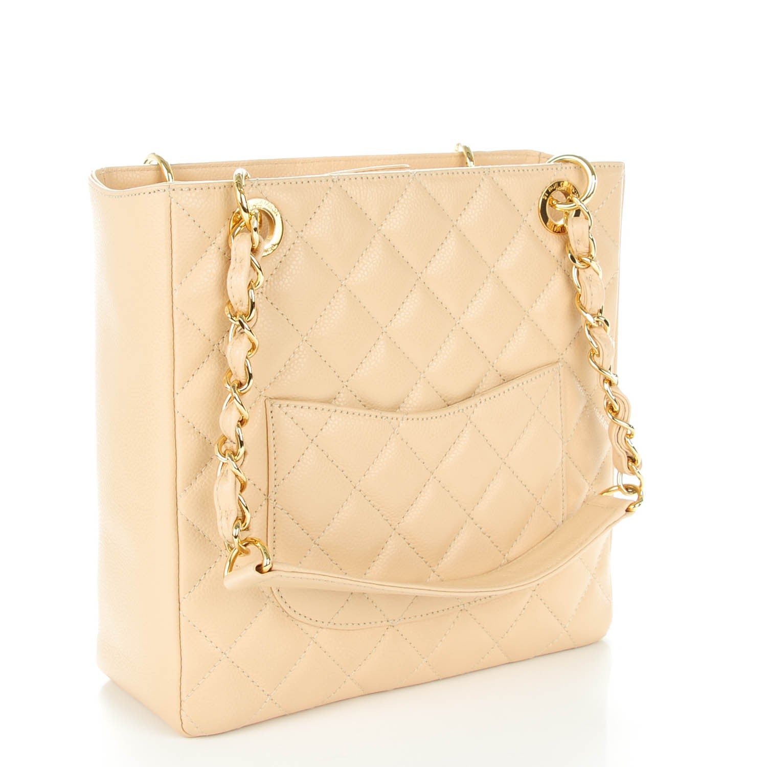 Chanel Caviar Quilted Petit Shopping Tote PST Beige Clair 3 of 7