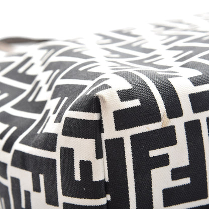 Fendi Canvas FF Large Roll Tote Black White 10 of 11